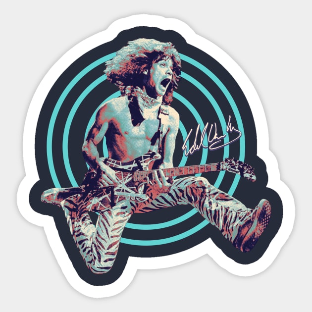 Van Halen Classic Jumping Signature Sticker by BolaMainan